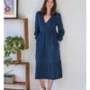 Amara Denim Jersey Wrap Dress -Woolovers 03340 20231128 thought wwd7784 05 0939