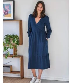 Amara Denim Jersey Wrap Dress