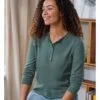 Chandail Henley En Coton Biologique Dua -Woolovers 0467d 2024 30wwt7257 nvy wwb8267 blu 4012