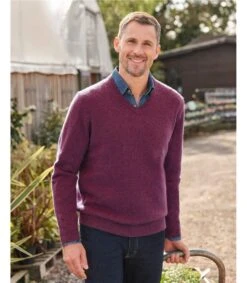 Pull à Col V - Homme - Laine D'agneau