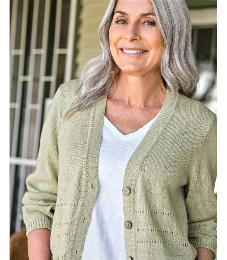 Cardigan à Col En V En Fil De Bande - Femme 4 Cardigan à Col En V En Fil De Bande - Femme – Image 2