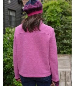 Veste à Col Montant Boutonné - Femme - Pure Laine -Woolovers 100255 f118l pinkflambe w 31