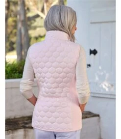 Windermere Organic Cotton Quilted Gilet -Woolovers 105045 rj045 softpink w 5