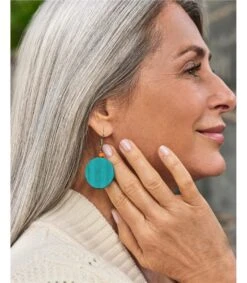 Boucles D'oreilles Pendantes Disques - Femme - Bois