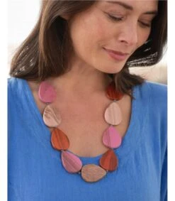 Collier En Forme De Gouttes - Femme - Bois