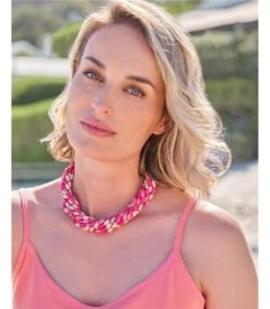 Collier De Perles Torsadé - Femme - Coquille De Noix De Coco