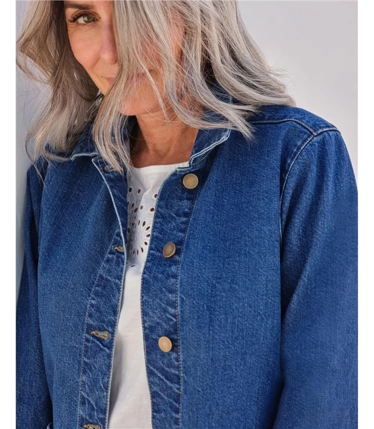 Veste En Denim - Femme - Pur Coton 4 Veste En Denim - Femme - Pur Coton – Image 2