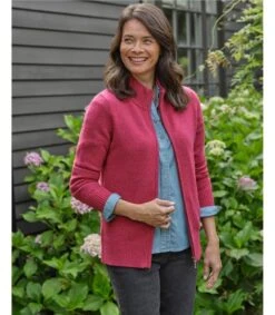 Cardigan Ajusté à Fermeture éclair - Femme - Laine D’agneau