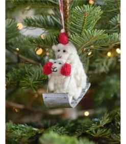 Dolly Et David Les Moutons Sur La Décoration De Noël En Traîneau