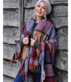 Couverture à Carreaux Large - Maison - Pure Laine