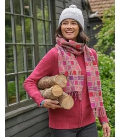 Écharpe Géométrique à Carreaux - Femme