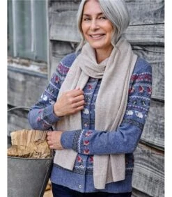 Écharpe Côtelée En Cachemire Et Mérinos - Femme