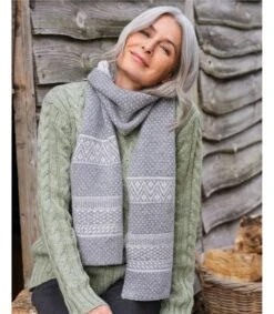 Écharpe Motif Jacquard Au Point Nordique - Femme