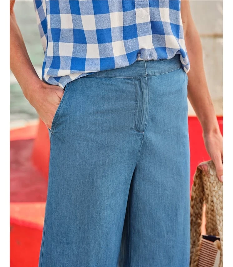Jupe-culotte En Chambray - Femme 4 Jupe-culotte En Chambray - Femme – Image 2