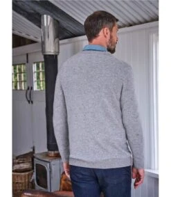 Cardigan à Col En V - Homme - Pur Cachemire -Woolovers 17524 q13m greymarl m 63
