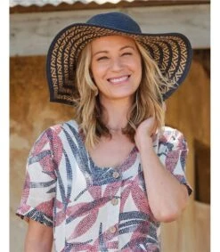 Chapeau à Rayures - Femme - 100% Paille De Papier