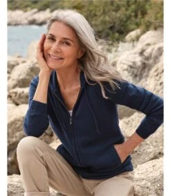 Cardigan à Capuche Détente Luxueux - Femme - Cachemire & Mérinos