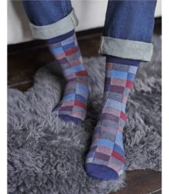 Chaussette à Carreaux Pour Hommes