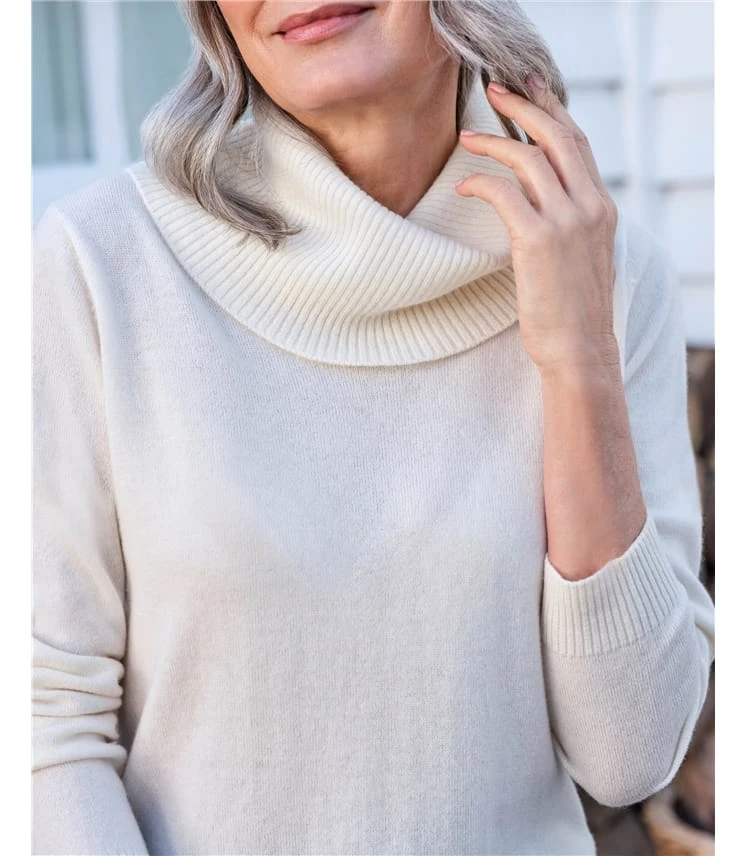 Pull Col Boule à Manches Longues - Femme - Cachemire & Mérinos 4 Pull Col Boule à Manches Longues - Femme - Cachemire & Mérinos – Image 2