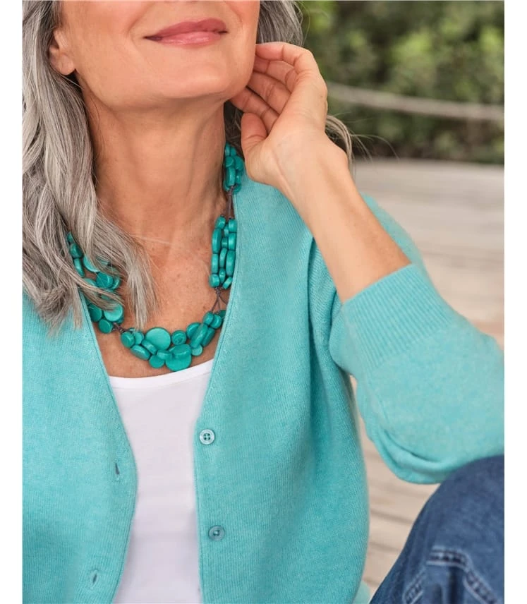 Cardigan Classique à Col V- Femme - Cachemire & Mérinos 4 Cardigan Classique à Col V- Femme - Cachemire & Mérinos – Image 2