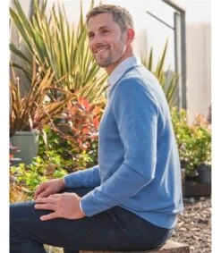 Pull à Col V - Homme - Cachemire & Mérinos 7 Pull à Col V - Homme - Cachemire & Mérinos -Woolovers 214758 k3m wedgewood m 43