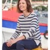 Pull Breton à Rayures Texturées -Woolovers 216150 r139l creamnavy w 9