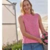 Gilet Sans Manches Texturé - Femme -Woolovers 219521 t401l pink w 16