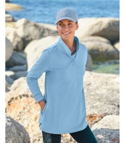 Penrith Longue Ligne Sweatshirt Fermeture à Pression