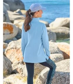 Penrith Longue Ligne Sweatshirt Fermeture à Pression -Woolovers 219691 rj053 seaglassblue w 7