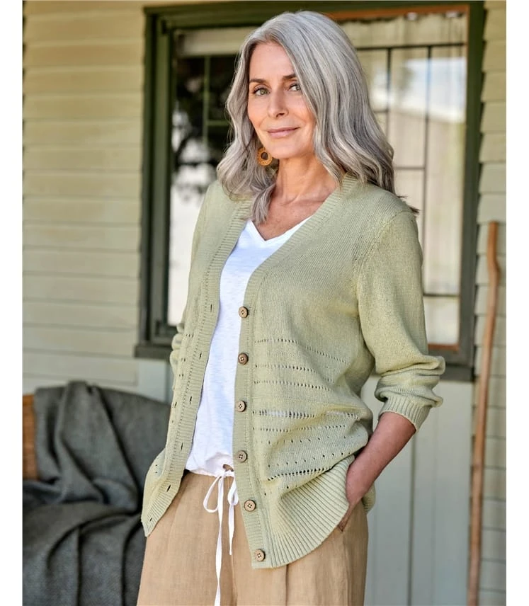 Cardigan à Col En V En Fil De Bande - Femme 3 Cardigan à Col En V En Fil De Bande - Femme