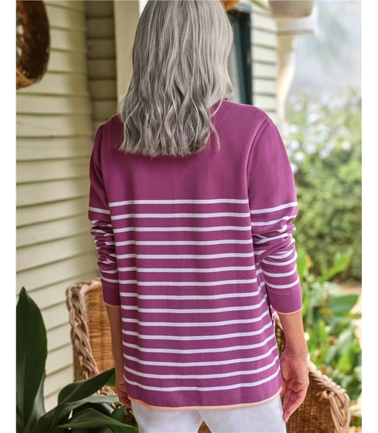 Sweat-shirt à Col Zippé - Femme - Pur Coton Bio 5 Sweat-shirt à Col Zippé - Femme - Pur Coton Bio – Image 3