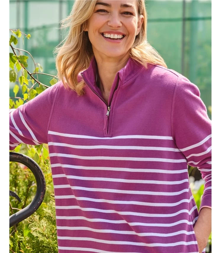 Sweat-shirt à Col Zippé - Femme - Pur Coton Bio 4 Sweat-shirt à Col Zippé - Femme - Pur Coton Bio – Image 2