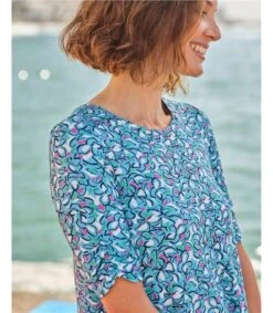 Débardeur à Manches Froncées -Woolovers 222385 j579l scribbleabstractfloral w 8