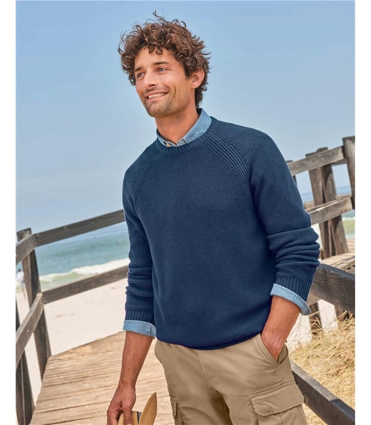 Pull Col Rond Essentiel Moss Stitch - Homme 3 Pull Col Rond Essentiel Moss Stitch - Homme