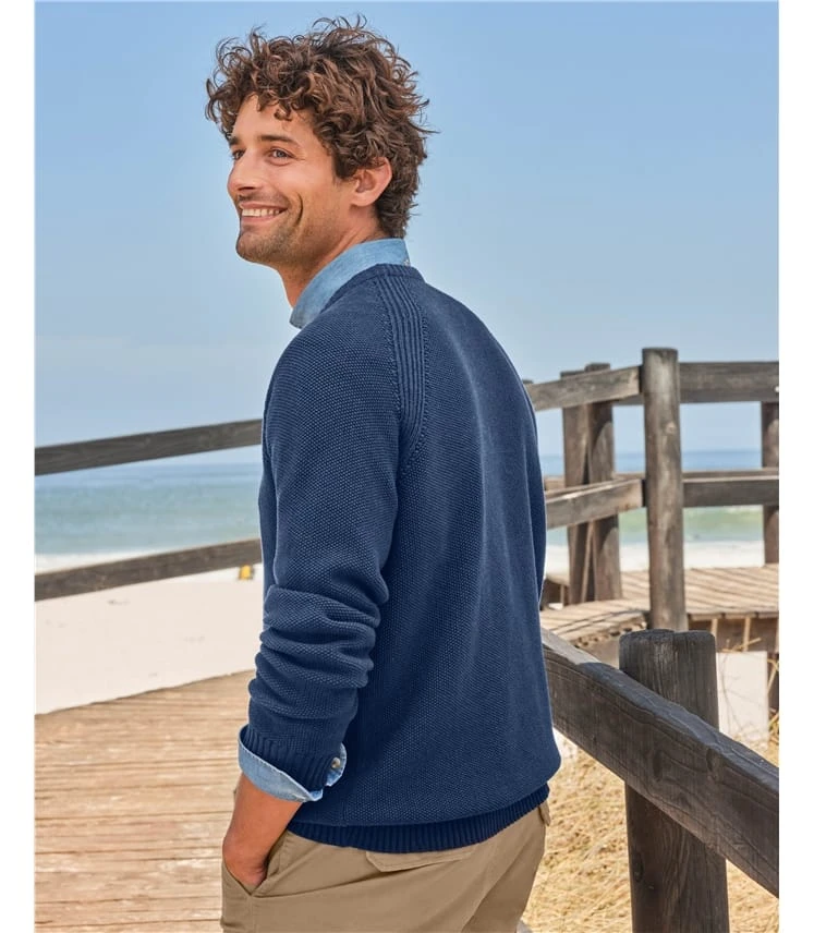 Pull Col Rond Essentiel Moss Stitch - Homme 5 Pull Col Rond Essentiel Moss Stitch - Homme – Image 3
