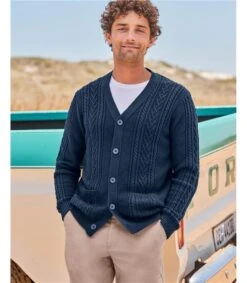 Cardigan Torsadé à Col En V - Homme