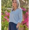 Pull Col V En Coton Et Cachemire - Femme