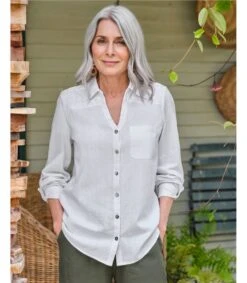 Chemise En Lin à Broderies - Femme