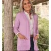 Cardigan Long à Col En V - Femme -Woolovers 223187 c220l lilac w 9