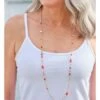 Collier Long Semi-précieux - Femme -Woolovers 223567 p969l sunsetpink w 15