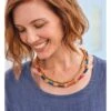 Collier De Perles En Bois Cercle Et Carré - Femme -Woolovers 223578 p959l multi w 7
