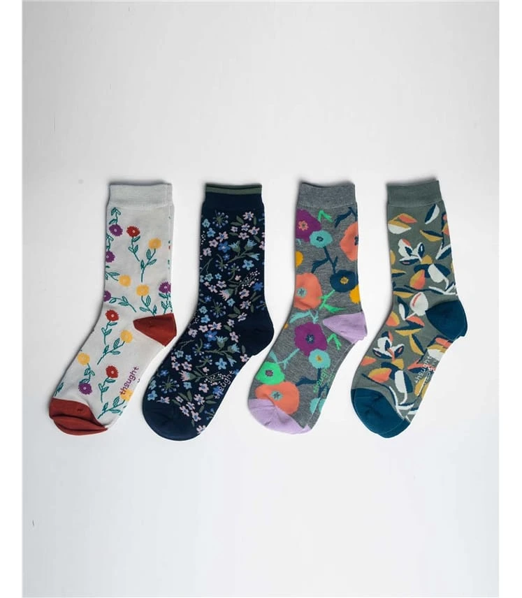 Flavia Floral Bamboo 4 Pack Sock Box 4 Flavia Floral Bamboo 4 Pack Sock Box â Image 2