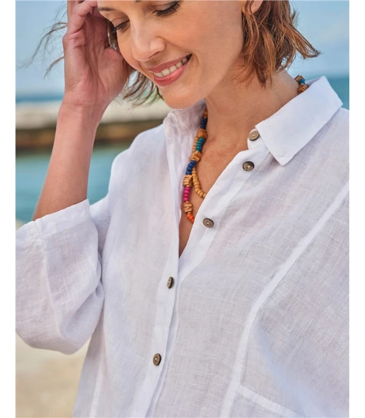 Chemise En Lin Boutonnée à Coutures Princesse 4 Chemise En Lin Boutonnée à Coutures Princesse – Image 2