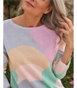 Pull Abstrait - Femme -Woolovers 224092 h46l multi w 13