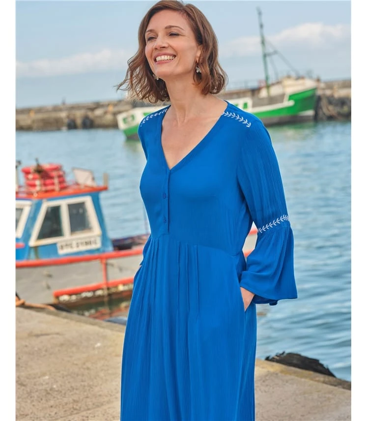 Robe Midi En Viscose à Manches évasées - Femme 4 Robe Midi En Viscose à Manches évasées - Femme – Image 2