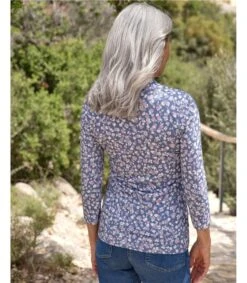 Haut Imprimé à Col V - Femme - Viscose 7 Haut Imprimé à Col V - Femme - Viscose -Woolovers 224396 j504l minishadowfloral w 5