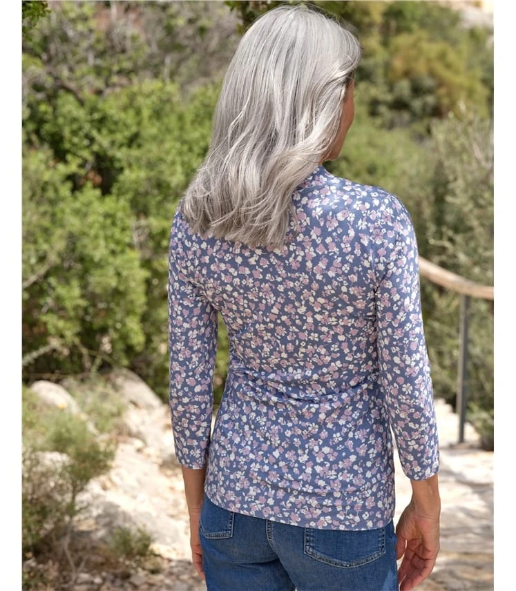 Haut Imprimé à Col V - Femme - Viscose 5 Haut Imprimé à Col V - Femme - Viscose – Image 3