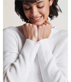 Kate Fairtrade Organic Cotton Jumper -Woolovers 224805 tj6 white w 6