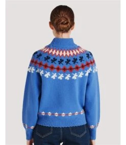 Jovie Lambswool Fair Isle Jumper -Woolovers 224812 tk1 periwrinkleblue w 5