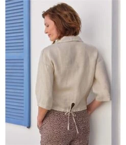 Veste En Lin - Femme 7 Veste En Lin - Femme -Woolovers 224981 w343l stone w 12